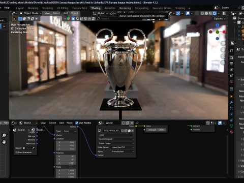 UEFA Champions League Trophy award - Cinematic - 3D Print 3D Model