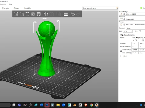 Saudi Kings Cup Trophy award -newest version -Cinematic-3D print 3D Model