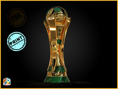 Saudi Kings Cup Trophy award -newest version -Cinematic-3D print 3D Model