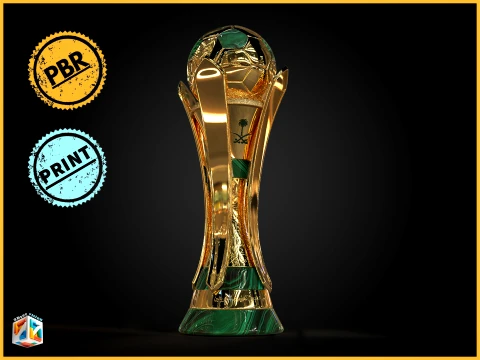 Saudi Kings Cup Trophy award -newest version -Cinematic-3D print 3D Model