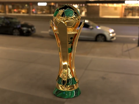 Saudi Kings Cup Trophy award -newest version -Cinematic-3D print 3D Model