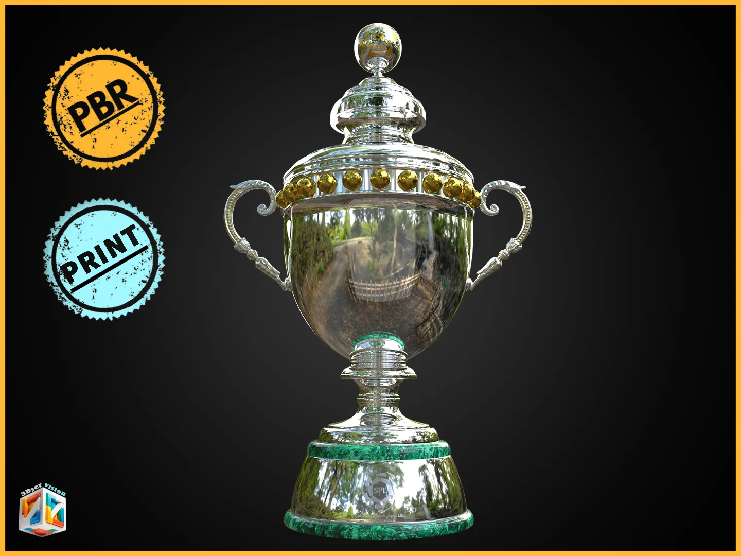 Saudi Roshn League newest Trophy award - Cinematic - 3D print 3D Model .c4d .max .obj .3ds .fbx .stl .blend 