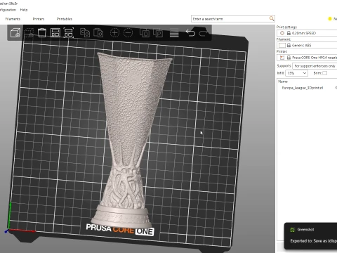 UEFA Europa league trophy award - Cinematic - 3D print 3D Model