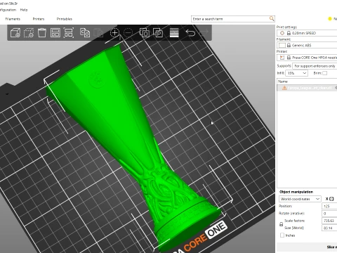 UEFA Europa league trophy award - Cinematic - 3D print 3D Model