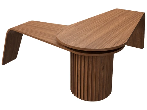 Modern creative wooden office desk 3D Model