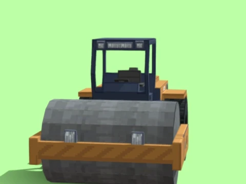 Caterpillar road roller minecraft 3D Model