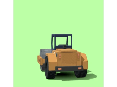 Caterpillar road roller minecraft 3D Model