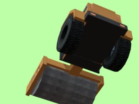 Caterpillar road roller minecraft 3D Model