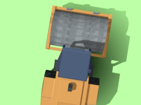 Caterpillar road roller minecraft 3D Model