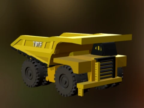 Camion Caterpillar 797f low poly Modèle 3D