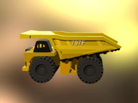 Caterpillar truck 797f low poly 3D Model