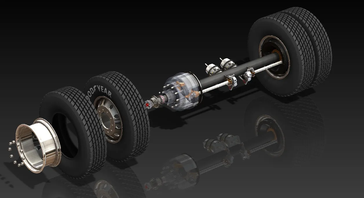 Running gear assembly for road machinery 3D Model .c4d .max .obj .3ds .fbx .stl .blend 