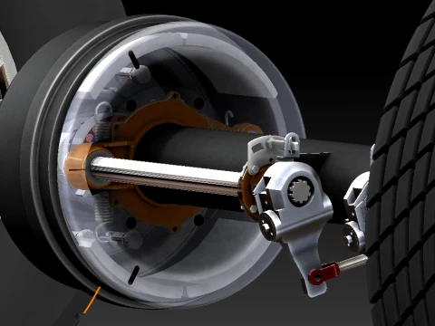 Running gear assembly for road machinery 3D Model