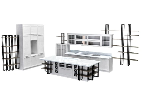 Kitchen Freda 3ds Max File v ray and Corona Renderer Scene obj MTL fbx 3D Model
