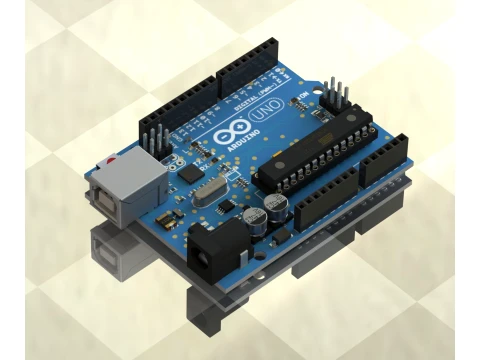 An Arduino Uno Rev 3 in solidworks 3D Model