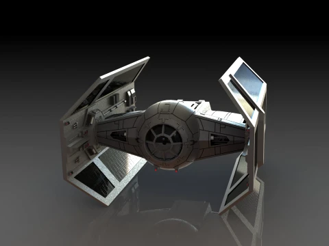 Darth Vaders TIE Fighter laag poly 3D Model