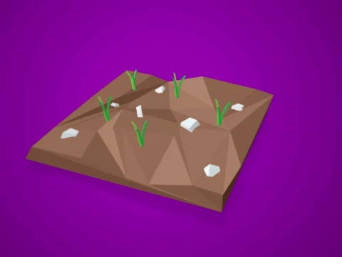 Low Poly Anime Terrain Pack 4 3D OBJ Files 3D Model