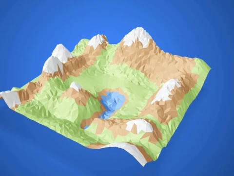 Low Poly Anime Terrain Pack 4 3D OBJ Files 3D Model