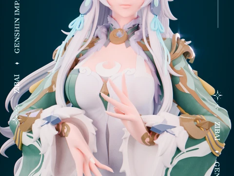 Impacto de Zibai Genshin Modelo de impresión 3D