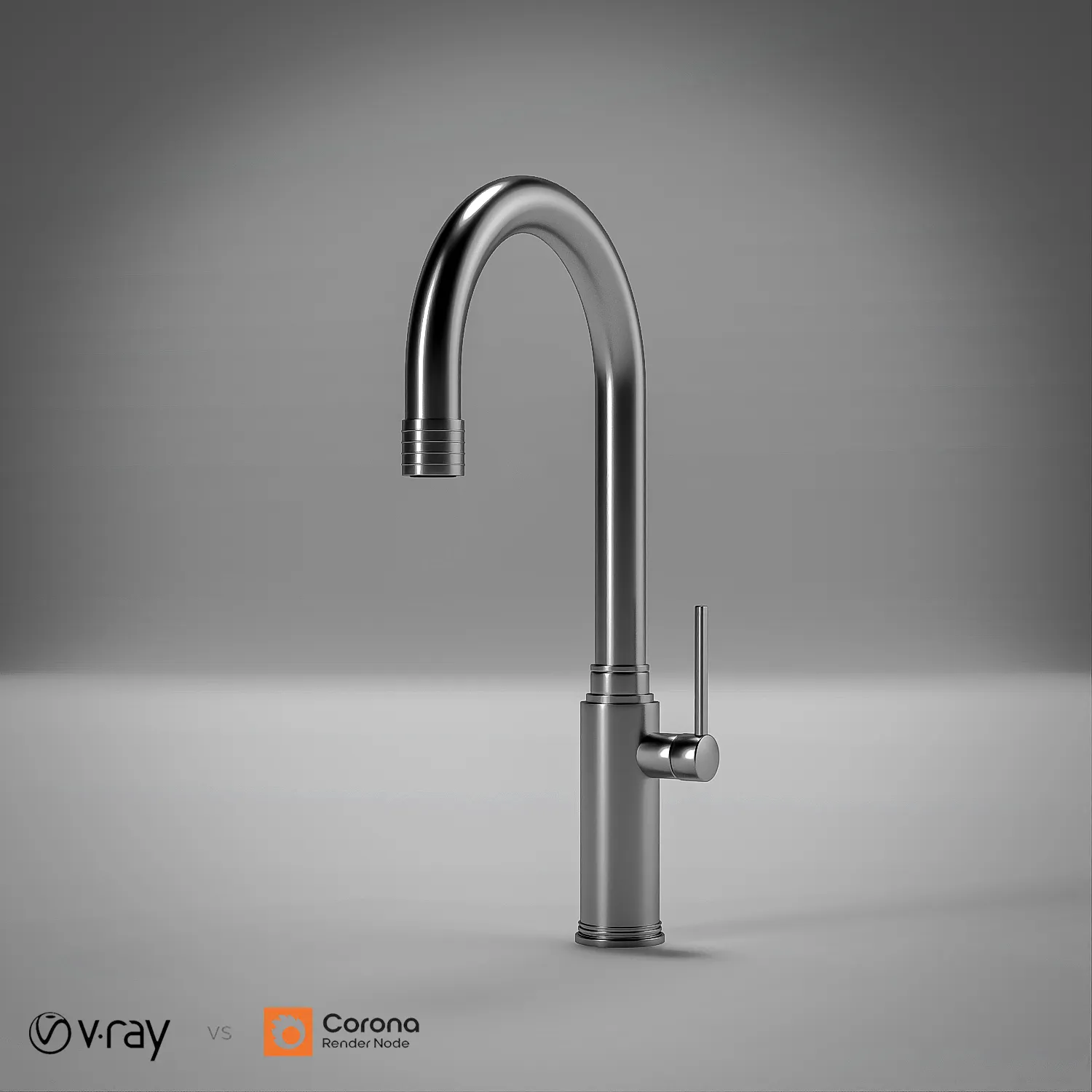 Arlux Modern Kitchen Faucet 02 3D Model .c4d .max .obj .3ds .fbx .stl .blend 