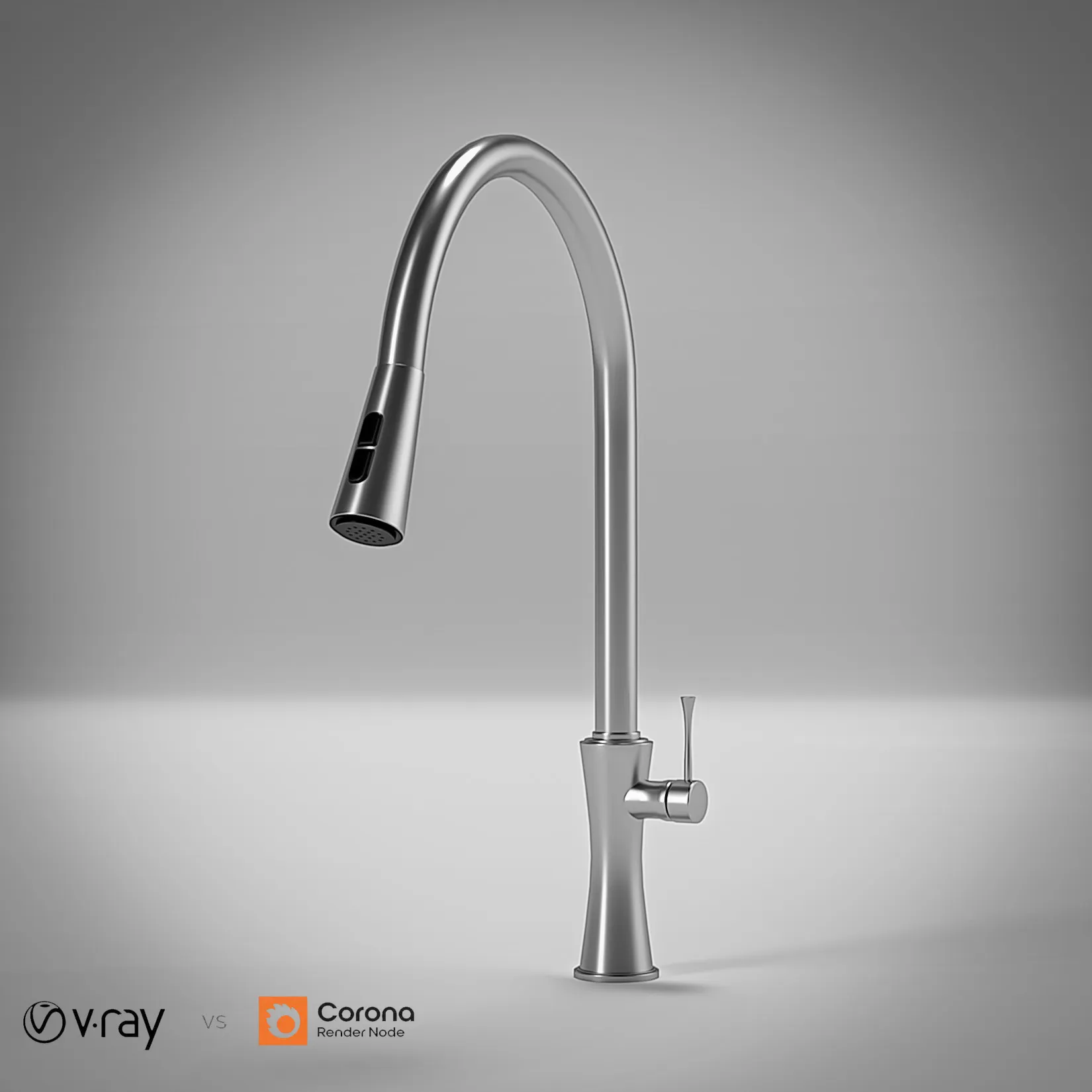 Arlux Modern Kitchen Faucet 03 3D Model .c4d .max .obj .3ds .fbx .stl .blend 