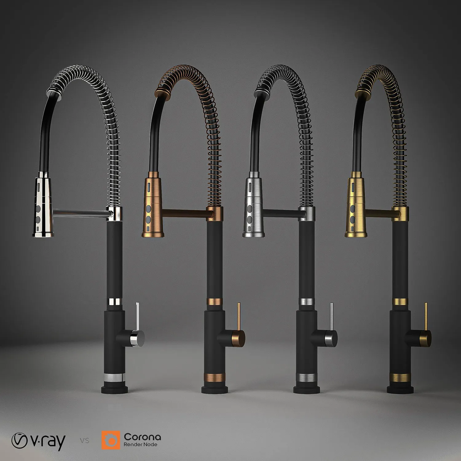 ARLUX Helix HX-01 Modern Kitchen Faucet 3ds Max V-Ray Corona 3D Model .c4d .max .obj .3ds .fbx .stl .blend 