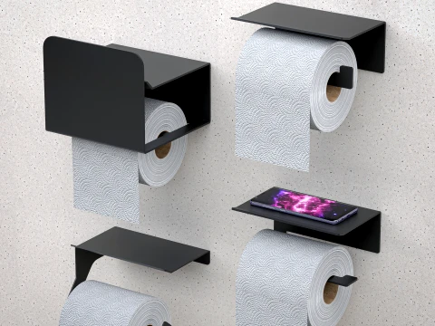 ARLUX Toilet Paper Holder Collection 4 Modern Bathroom Holders with Smartphone Shelf 3D Model