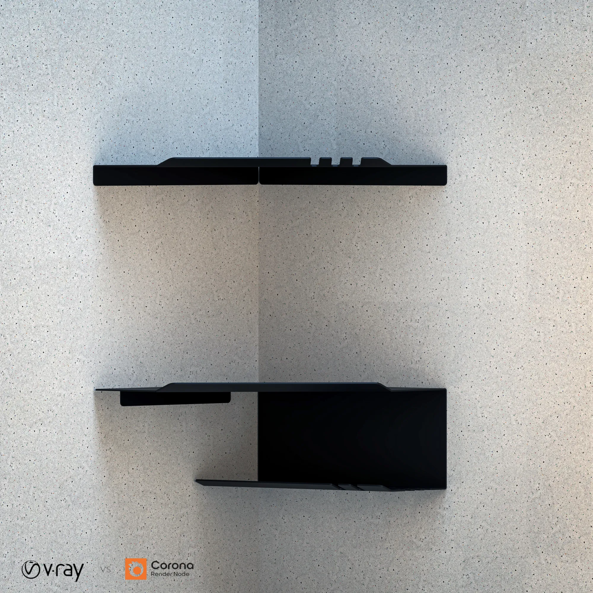 ARLUX Corner Bathroom Shelf 04 2 Pieces Modern Corner Shelf 3D Model .c4d .max .obj .3ds .fbx .stl .blend 