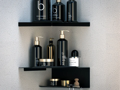 ARLUX Corner Bathroom Shelf 04 2 Pieces Modern Corner Shelf 3D Model