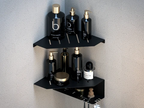 ARLUX Corner Bathroom Shelf 04 2 Pieces Modern Corner Shelf 3D Model