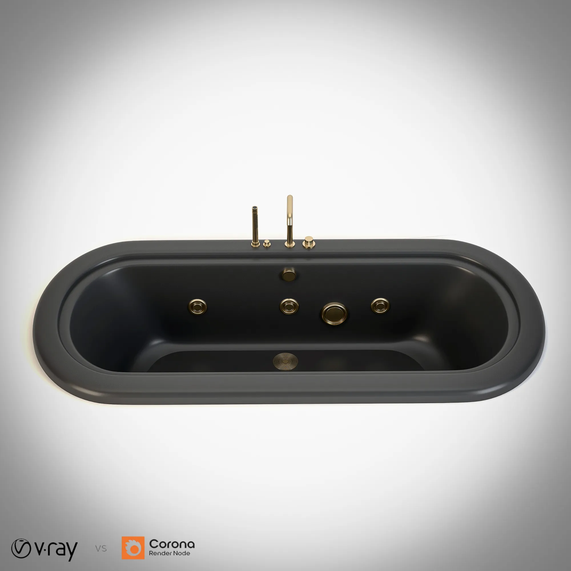 ARLUX Black Luxury Jacuzzi Bathtubs 4 Complete Sets 3D Model .c4d .max .obj .3ds .fbx .stl .blend 