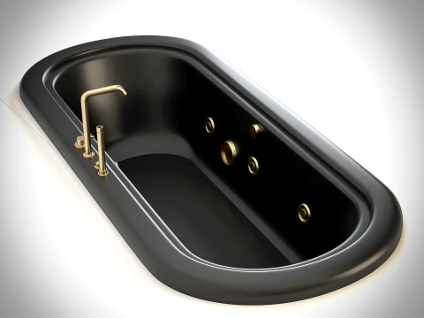 ARLUX Black Luxury Jacuzzi Bathtubs 4 Complete Sets 3D Model