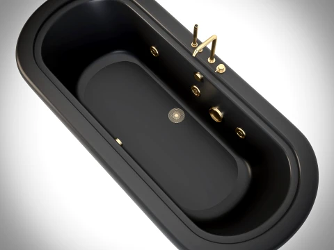 ARLUX Black Luxury Jacuzzi Bathtubs 4 Complete Sets 3D Model