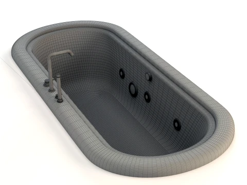 ARLUX Black Luxury Jacuzzi Bathtubs 4 Complete Sets 3D Model