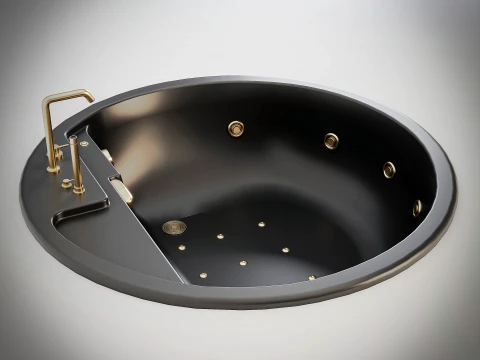 ARLUX Black Luxury Jacuzzi Bathtubs 4 Complete Sets 3D Model