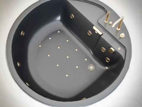 ARLUX Black Luxury Jacuzzi Bathtubs 4 Complete Sets 3D Model