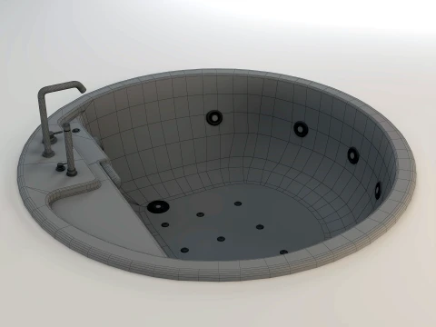 ARLUX Black Luxury Jacuzzi Bathtubs 4 Complete Sets 3D Model