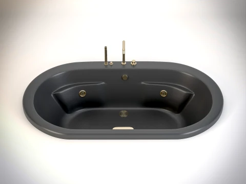 ARLUX Black Luxury Jacuzzi Bathtubs 4 Complete Sets 3D Model