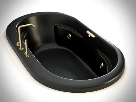 ARLUX Black Luxury Jacuzzi Bathtubs 4 Complete Sets 3D Model