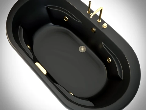ARLUX Black Luxury Jacuzzi Bathtubs 4 Complete Sets 3D Model