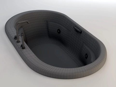 ARLUX Black Luxury Jacuzzi Bathtubs 4 Complete Sets 3D Model