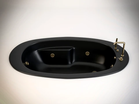 ARLUX Black Luxury Jacuzzi Bathtubs 4 Complete Sets 3D Model