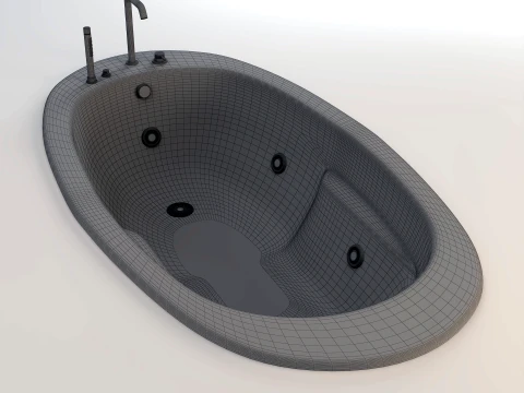 ARLUX Black Luxury Jacuzzi Bathtubs 4 Complete Sets 3D Model