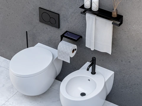 ARLUX Modern Bathroom Set 01 Wall Hung WC 3D Modell