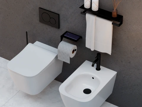 ARLUX Modern Bathroom Set 03 Wall Hung WC 3D Modell