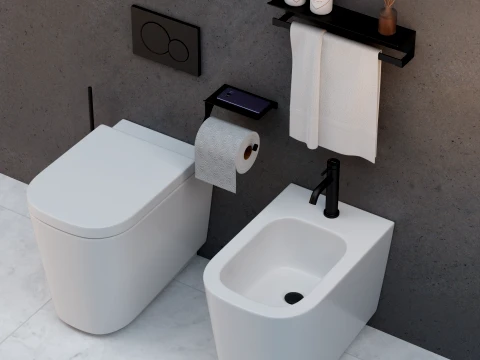 ARLUX Modern Bathroom Set 04 Floor Mounted WC 3D Modell