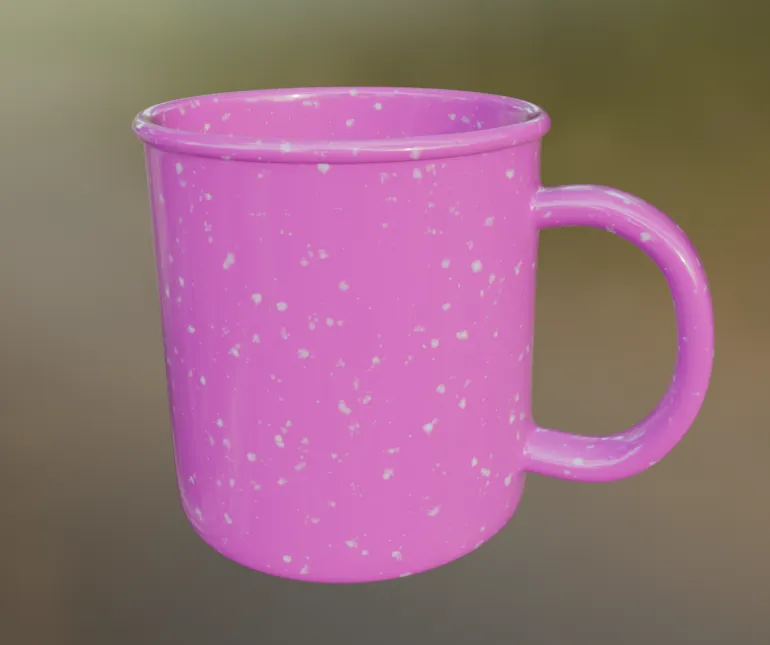 Pink mug 3D Model .c4d .max .obj .3ds .fbx .stl .blend 