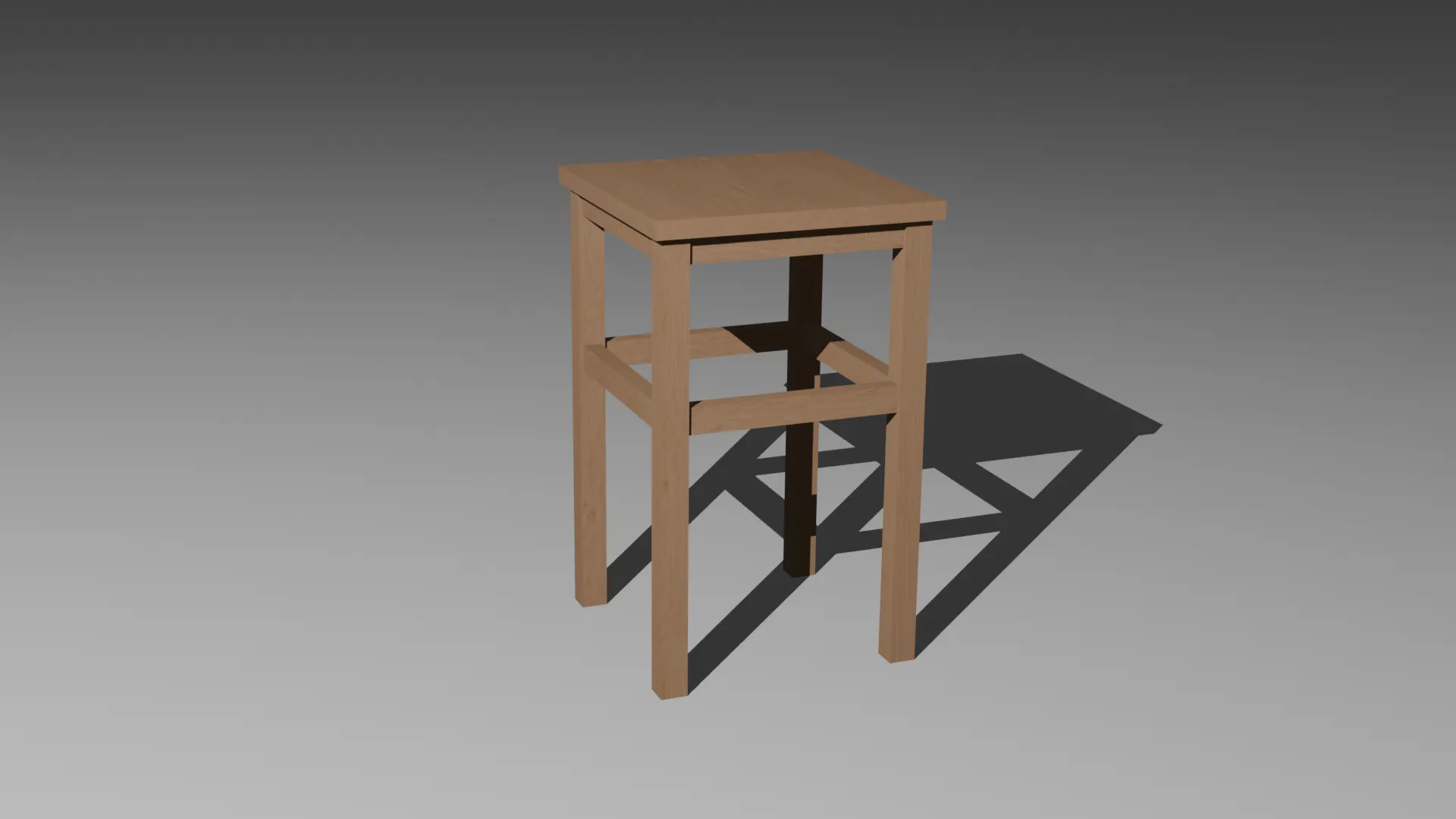 Wood stool 3D Model .c4d .max .obj .3ds .fbx .stl .blend