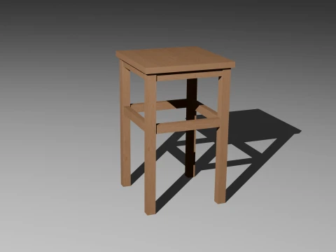 Houten kruk 3D Model