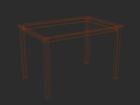 Wood table 3D Model